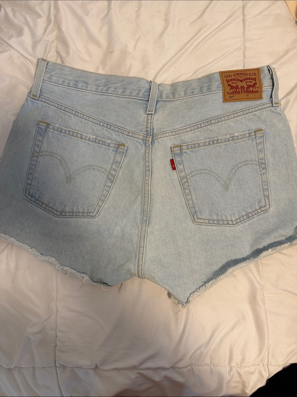 Levi's Light Blue Denim Cutoff Shorts 501